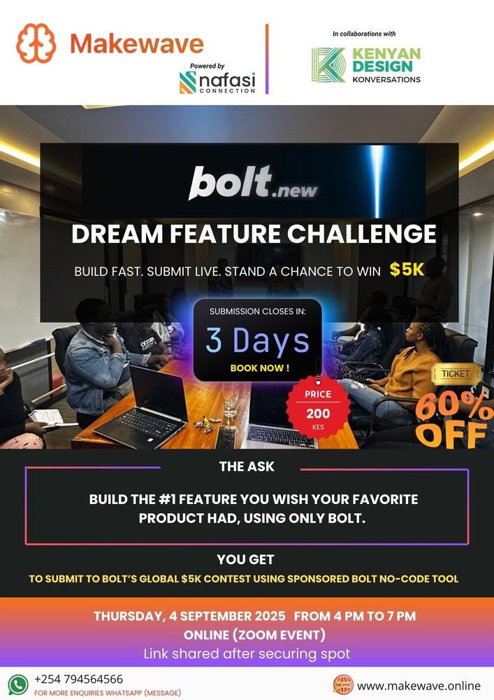 Bolt.new Dream Feature Challenge - Tech Event in Kenya