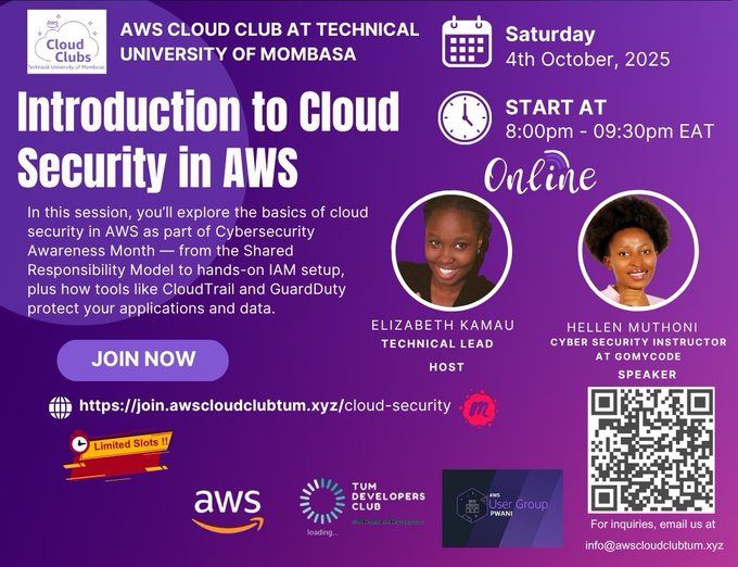 INTRODUCTION TO CLOUD SECURITY IN AWS - Tech Event in Kenya
