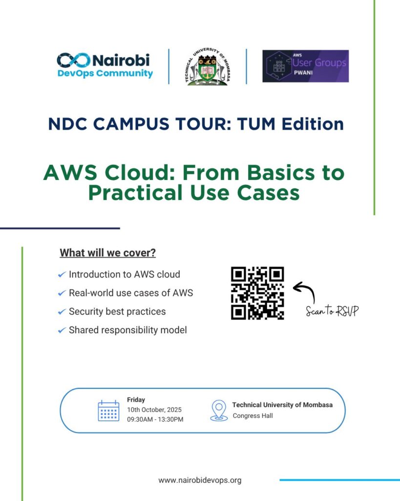 NDC Campus Tour: Technical Univeristy Mombasa-AWS CLOUD - Tech Event in Kenya