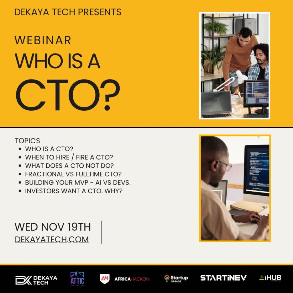 Who is a CTO? Webinar - Tech Event in Kenya